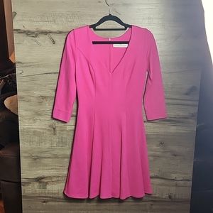 Amanda Uprichard Fit and Flare Mini Dress in Pink